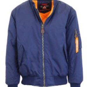 NWT SPIRE Aviator Bomber Jacket Coat Navy Blue SZ 2XL Water Resistant